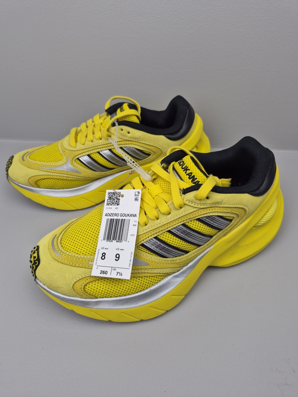 Adidas Men’s Adizero Goukana Yellow Running Shoes Size 8 NEW